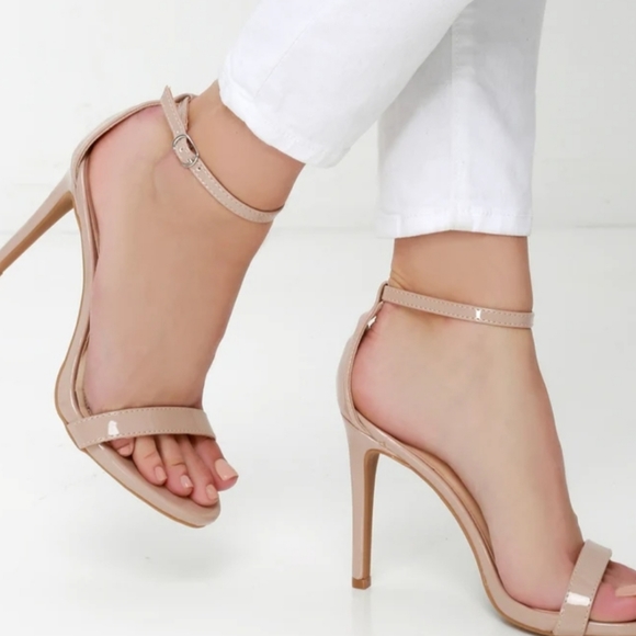 Delicious Shoes - Patent Beige Heels